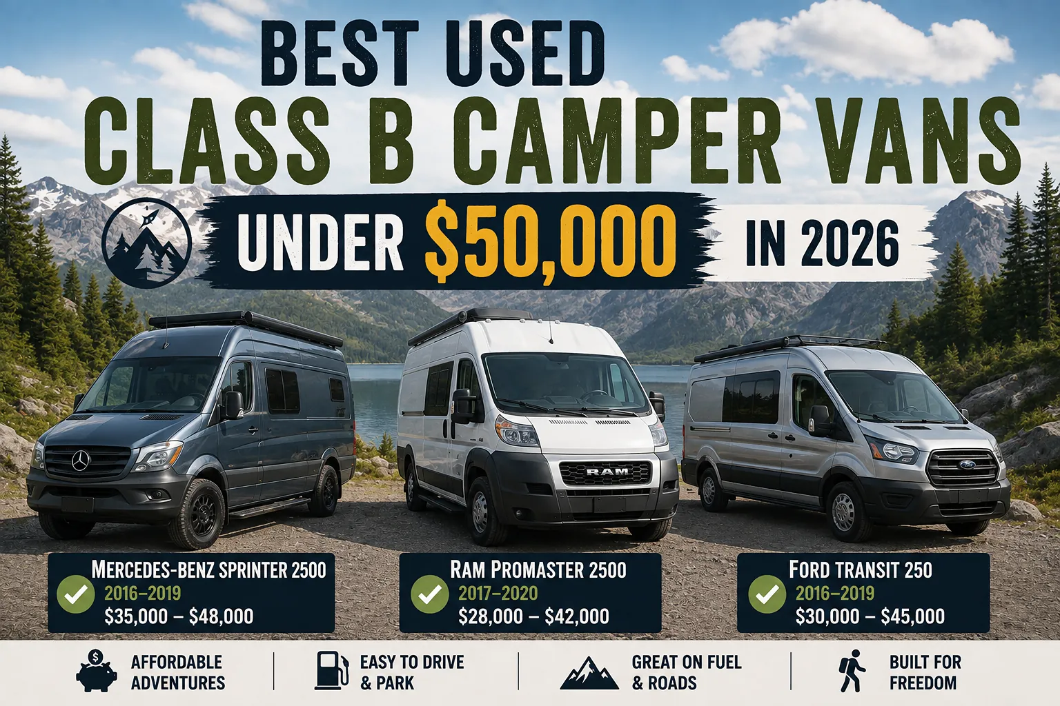 Best Used Class B Camper Vans Under $50,000 in 2026