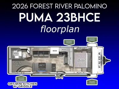 2026 Palomino PUMA CAMPING EDITION 23BHCE photo 2