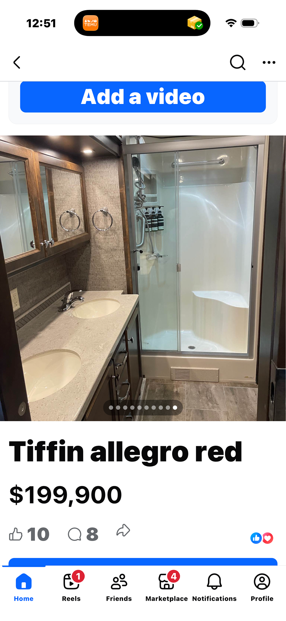 2020 TIFFIN MOTORHOMES ALLEGRO RED exterior