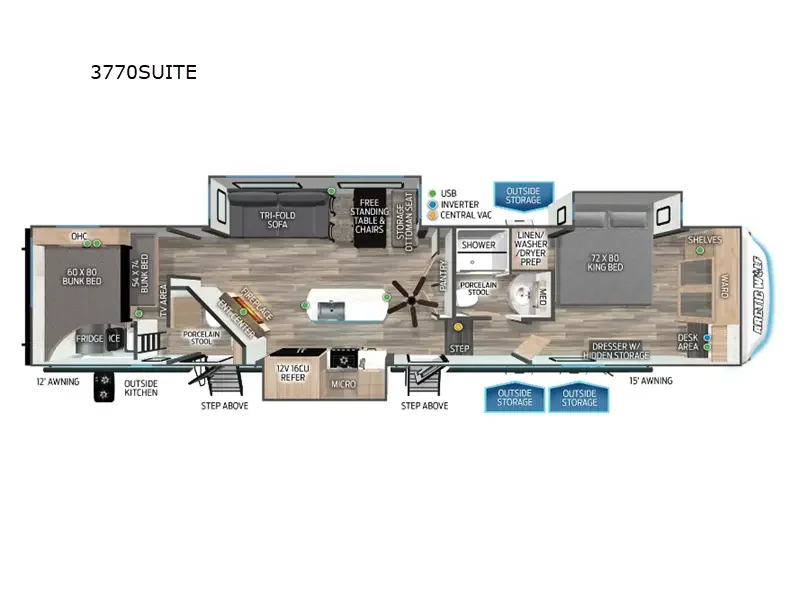 2024 Forest River Cherokee Arctic Wolf Suite 3770 exterior