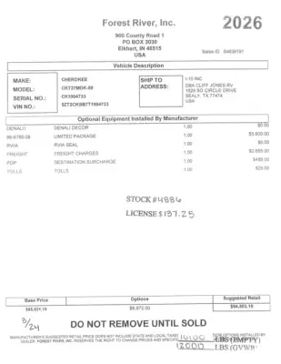 2026 Forest River Cherokee Timberwolf 27MDK photo 57