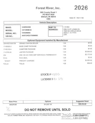 2026 Forest River Cherokee Grey Wolf 29NM photo 54
