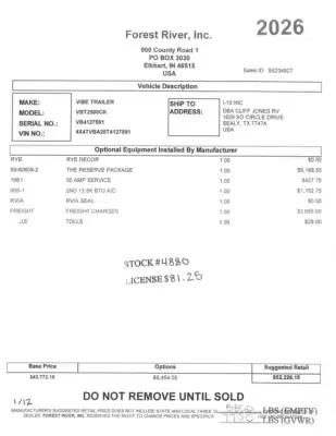 2026 Forest River Vibe Extreme Lite 2500CK photo 57