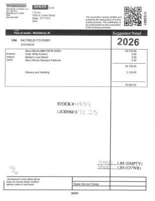 2026 Winnebago Micro Minnie 2108TB photo 68