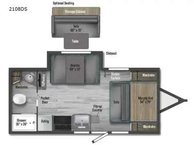 2022 Winnebago Industries Towables Micro Minnie FLX 2108DS photo 2