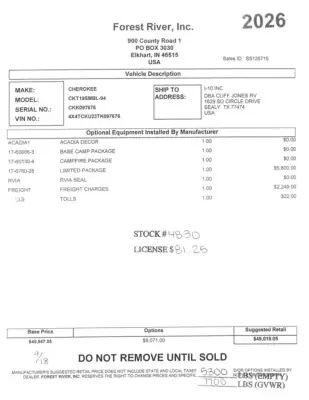 2026 Forest River Cherokee Grey Wolf Black Label 19SMBL photo 66