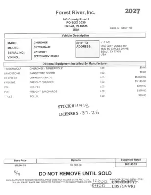 2027 Forest River Cherokee Timberwolf 39HBA photo 79