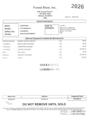 2026 Forest River Cherokee Grey Wolf 20RDSE photo 48
