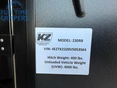 2027 K-Z SPORTSMEN CLASSIC 230RB photo 9