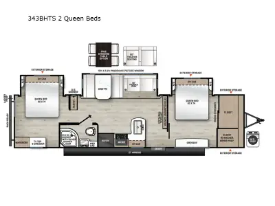 2027 Coachmen Catalina Legacy Edition 343BHTS 2 Queen Beds photo 2