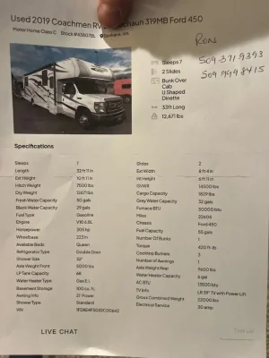 Used 2019 Coachmen Leprechaun 319MB Ford