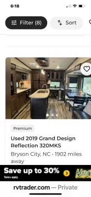 Used 2018 Grand Design Reflection 303RLS