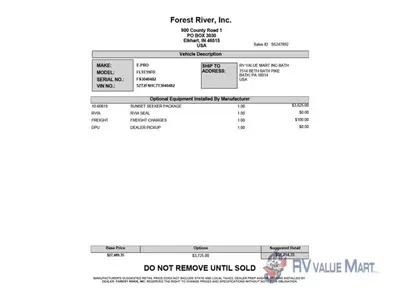 New 2026 Forest River RV Flagstaff E-Pro E19FD