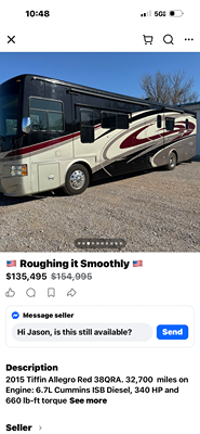 Used 2015 Tiffin Motorhomes Allegro Red 38QRA