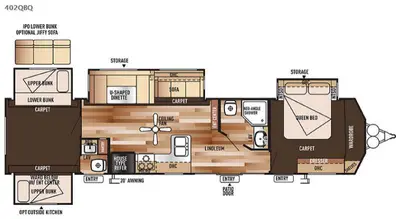 Used 2015 Forest River RV Wildwood DLX 402QBQ