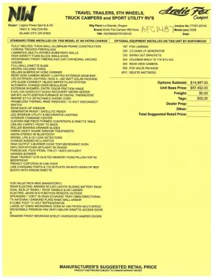 2026 Northwood Mfg ARCTIC FOX 992 photo 18